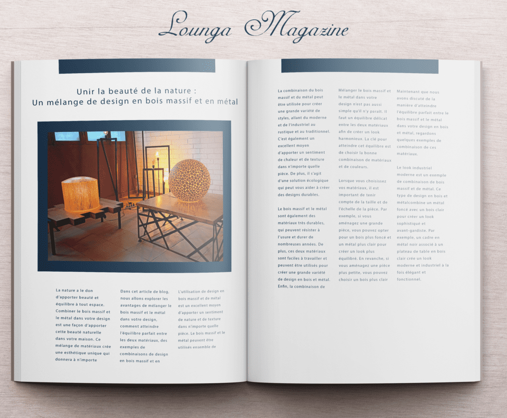 Unir la beauté de la nature : Un mélange de design en bois massif et en métal 9 Unir La Beaute
