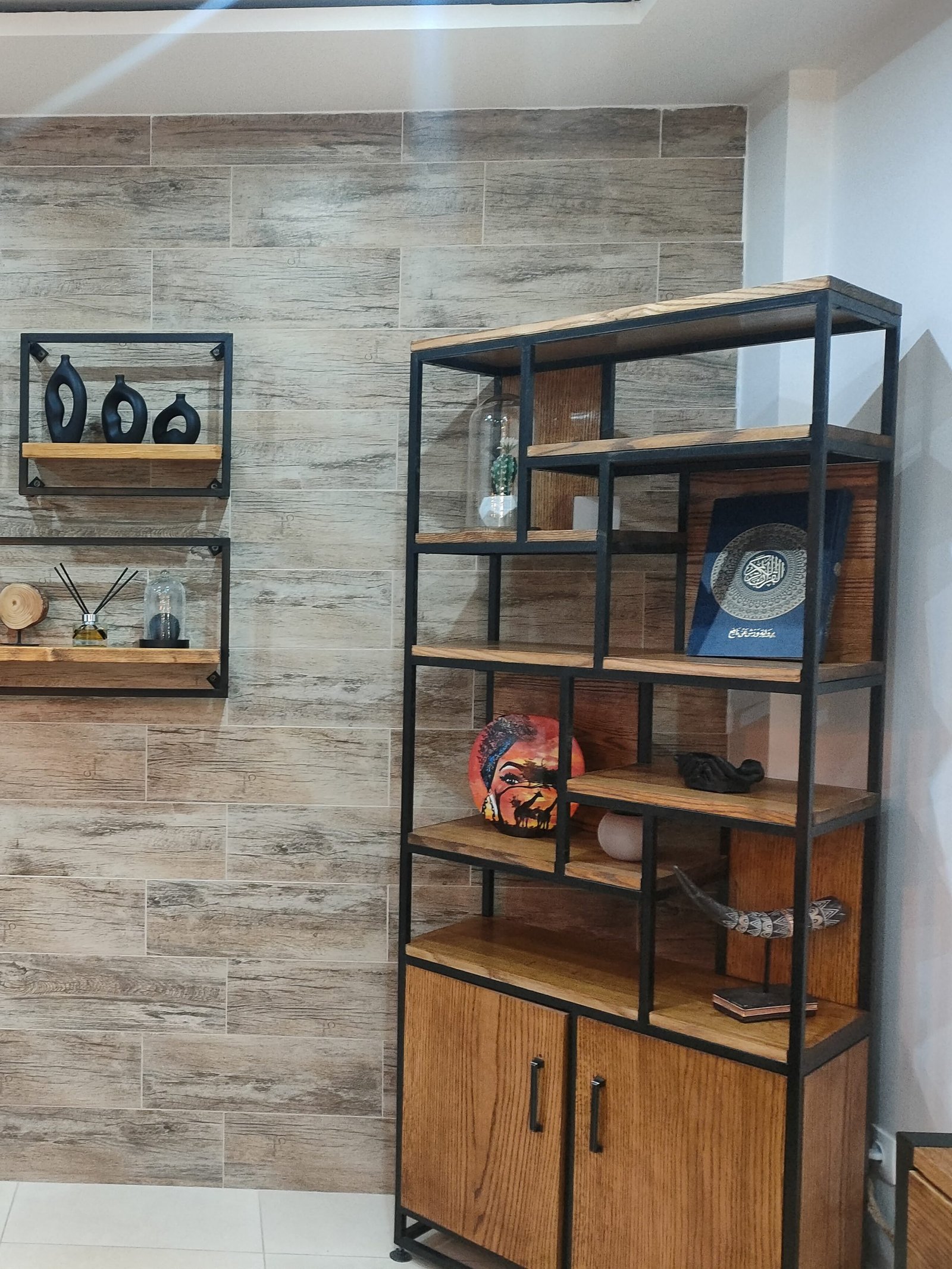 Bibliothèque Fratello 2 meuble étagère bois rouge