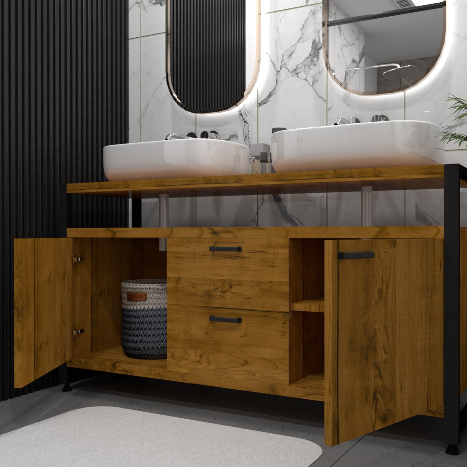 Meuble Salle De Bain Havana 3 meuble de salle de bain havana fabriqué en nos ateliers en Algérie