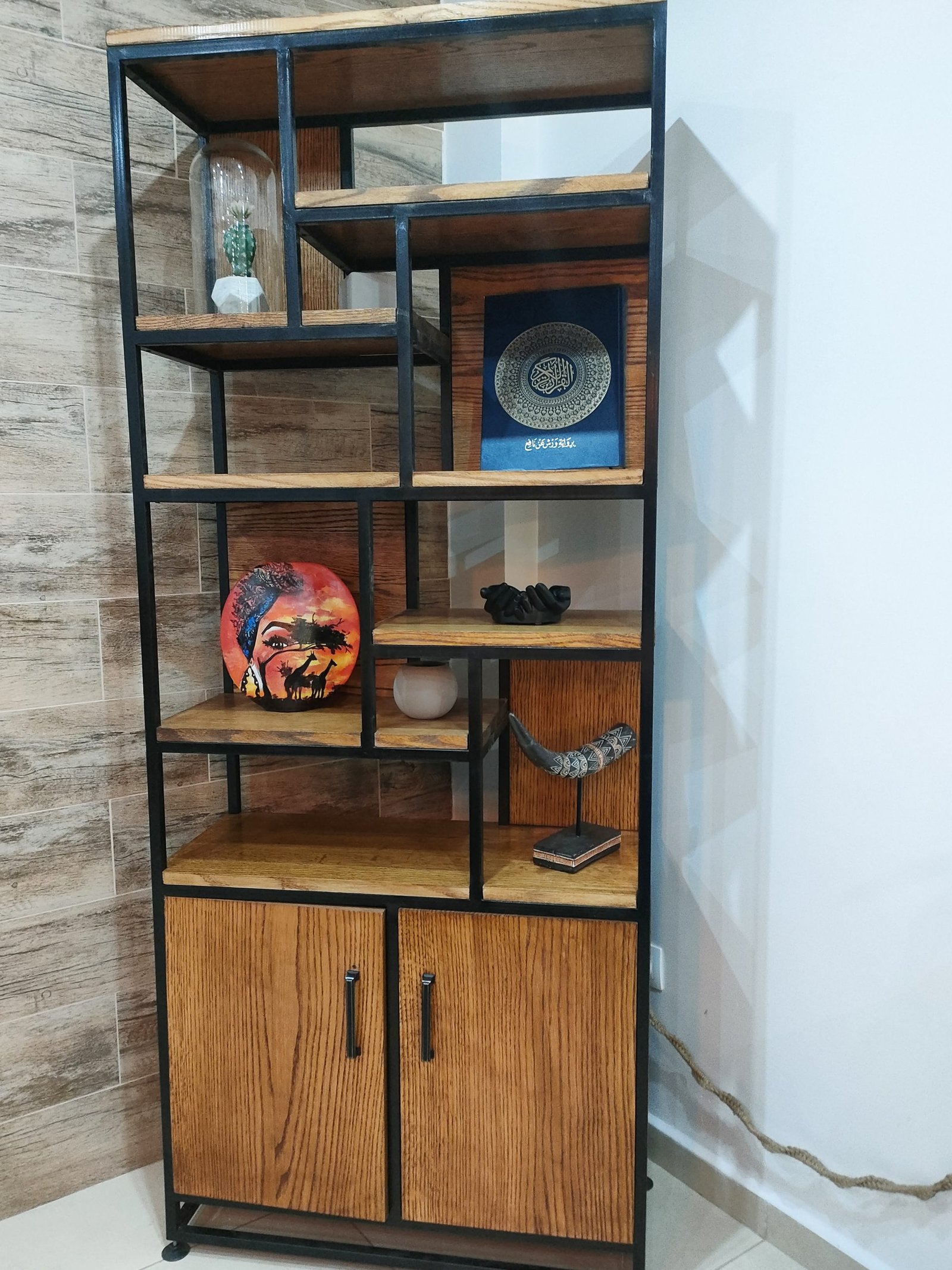 Bibliothèque Fratello 1 meuble étagère bois et métal