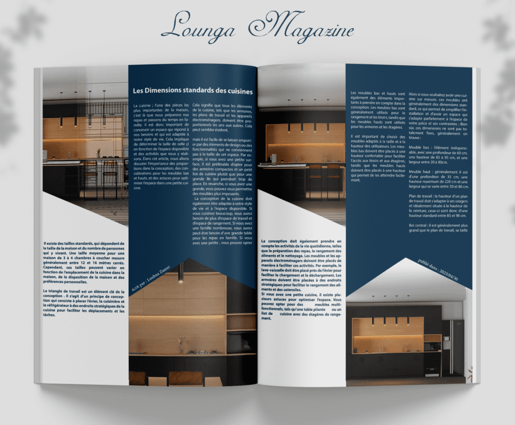 Les Dimensions standards des cuisines 5 Les Dimensions standards