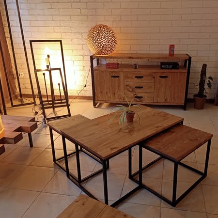 Table Basse Trio 1 Table-basse-gigogne-bois-metal