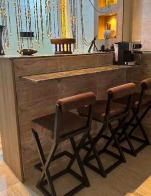 tabouret tissu et metal