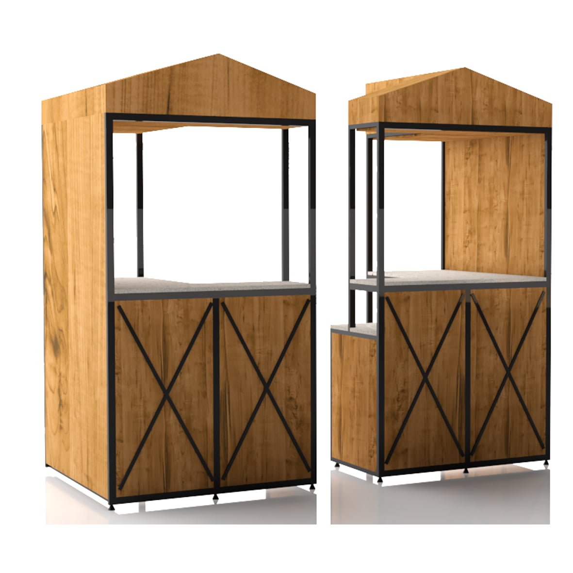 Comptoir Twin 1 comptoir bois et métal