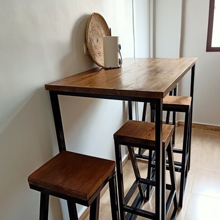 Table Haute Riso 1 table haute bois métal